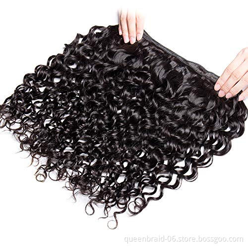 Water Wave Bundles With Closure Free Part Wet and Wavy Unprocessed Virgin Human Hair 100% Human Hair Extensions Water Wave